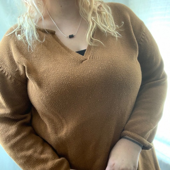 Vintage Brown V-neck Pullover Sweater SZ XL - Picture 6 of 12